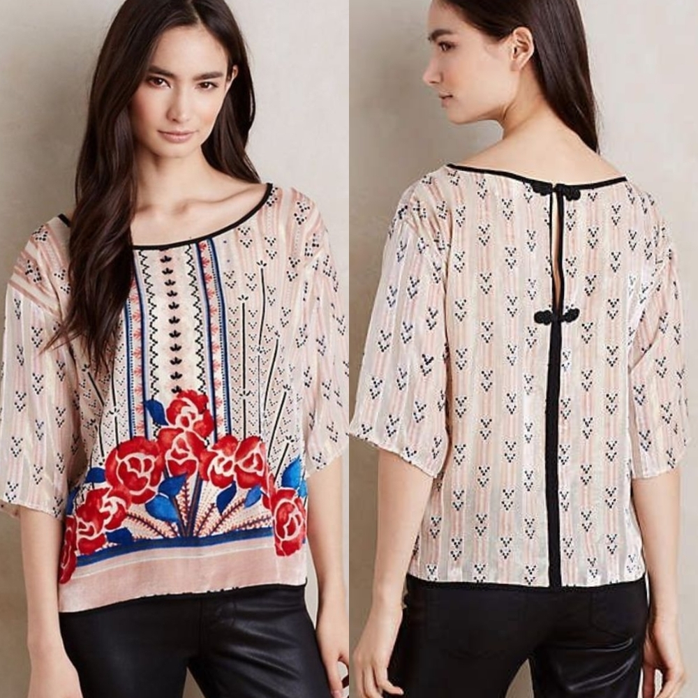 Moulinette Seours velvet poppy top